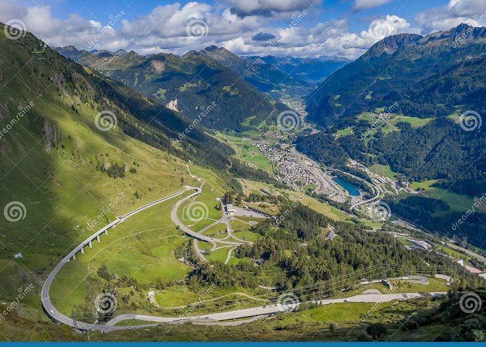 Gotthard Pass Gotthard Pass Highway View Down To Airolo, Ticino, Southern ... photo