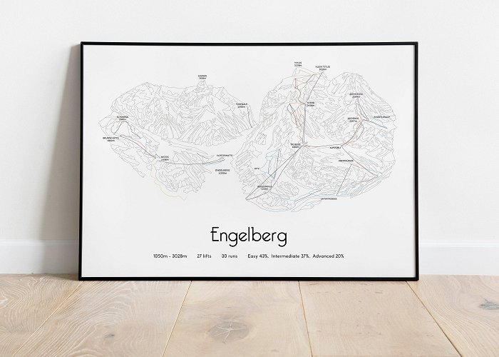 Engstlenalp Engelberg Titlis . Ski Piste Map Poster/print - Etsy photo