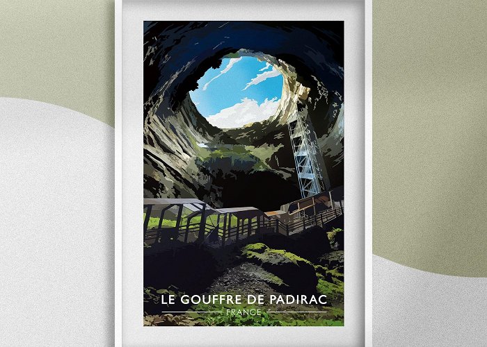 Padirac Cave Padirac Cave Poster Illustration Lot France Poster Natural Cavity ... photo
