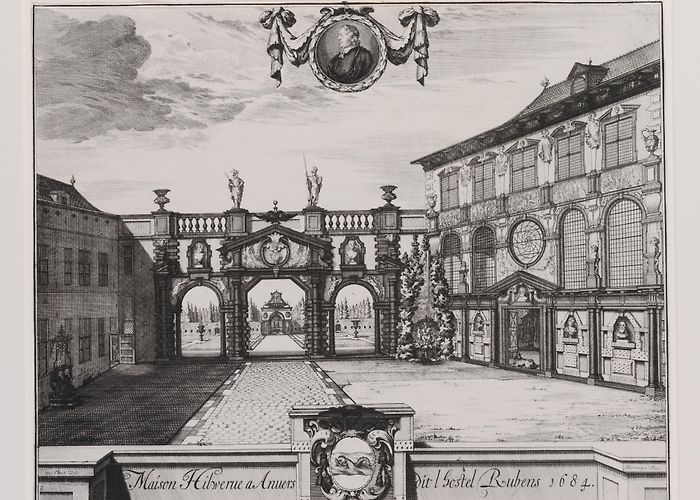 Rubenshuis Engraved by Jacobus Harrewijn | View of the Garden of the ... photo