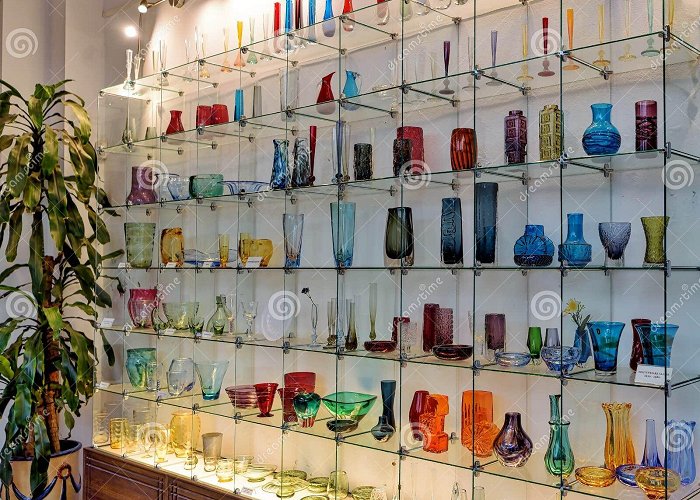 Museum of Glass and Crystal Colorful Display at the Glass and Crystal Museum in Malaga, Spain ... photo
