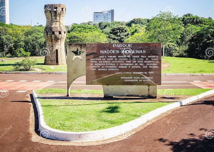 Parque das Nações Indígenas Message Board at Entrance and the Monument of the Indigenous ... photo
