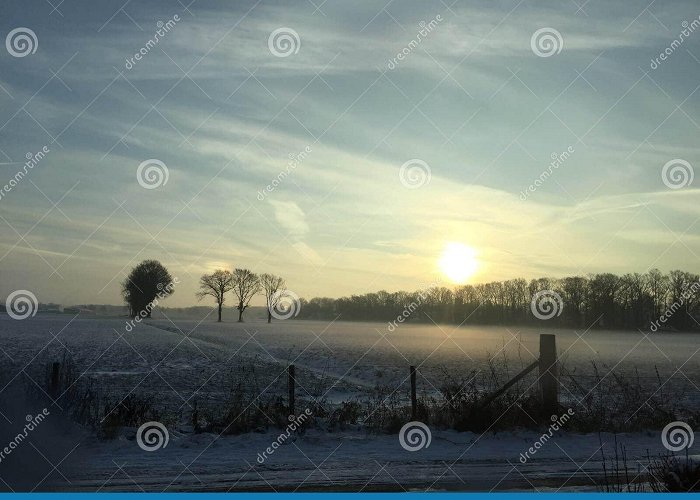 Kiewit Early Winter Rural Landscape, Belgium Stock Photo - Image of snow ... photo