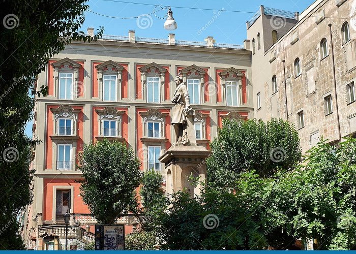Piazza Bellini Statue of Vincenzo Bellini in Naples. Campania, Italy. Editorial ... photo