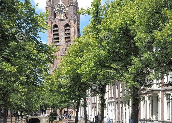 Old Church Canal and the Old Church Oute Kerk in Delft Stock Photo - Image of ... photo