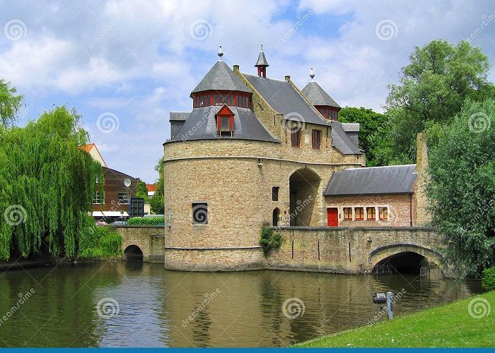 Ezelpoort Ezelpoort Town Gate and Canal in Bruges, Belgium Stock Image ... photo