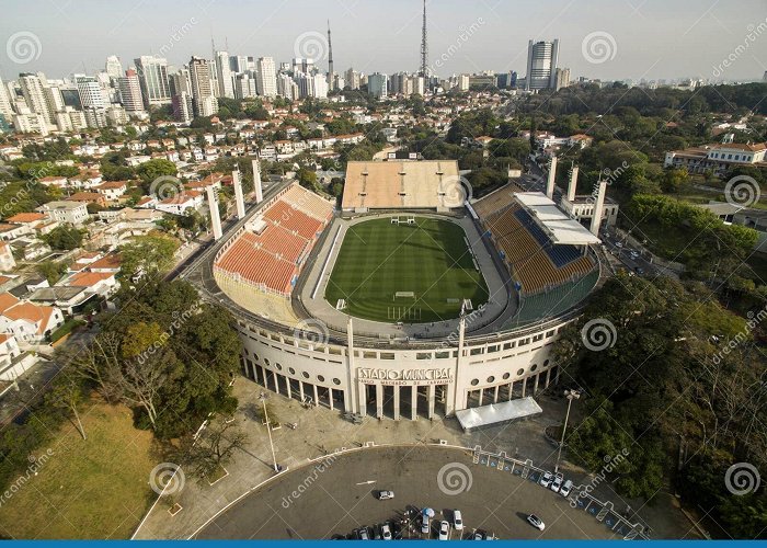Football Museum Sao Paulo, SP, Brazil, August, 2017. Aerial View of the Municipal ... photo