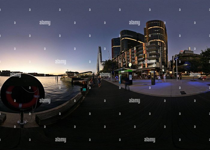 King Street Wharf Entertainment District 360° view of 360 degree panorama of a sunset at Barangaroo - King ... photo