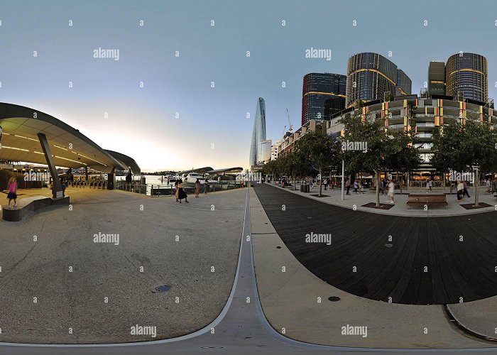 King Street Wharf Entertainment District 360° view of 360 degree panorama at twilight on Wulugul Walk ... photo