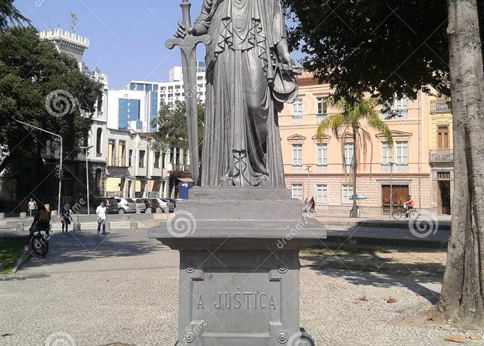 Tiradentes Square Justice Statue in Tiradentes Square in Rio De Janeiro Downtown ... photo