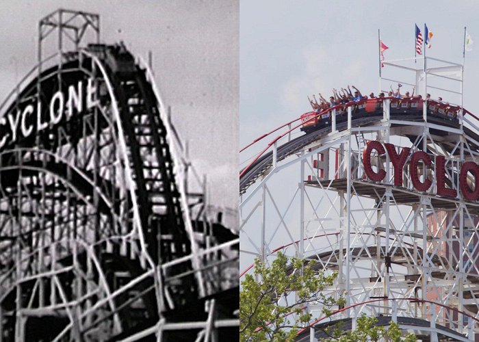 Coney Island Cyclone Roller Coaster Coney Island, Then and Now—the Cyclone, Nathan's Famous, and the ... photo