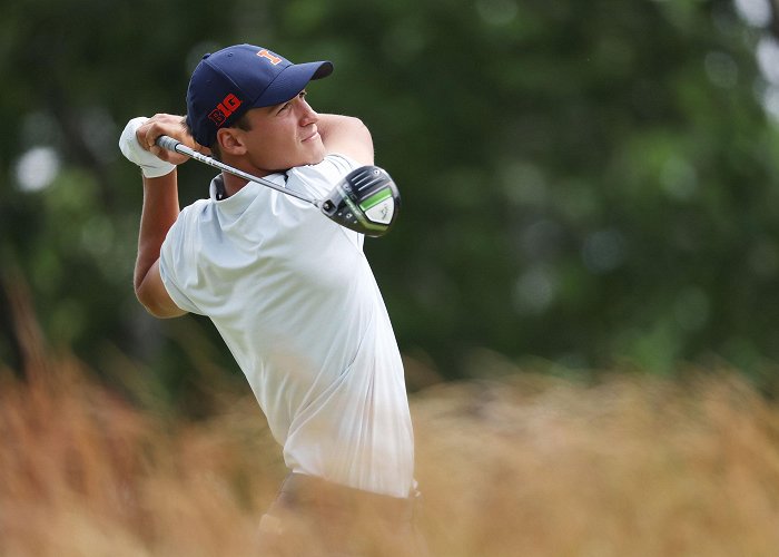 Bruyere Golf Belgian block: Illinois' Adrien Dumont de Chassart continues a ... photo