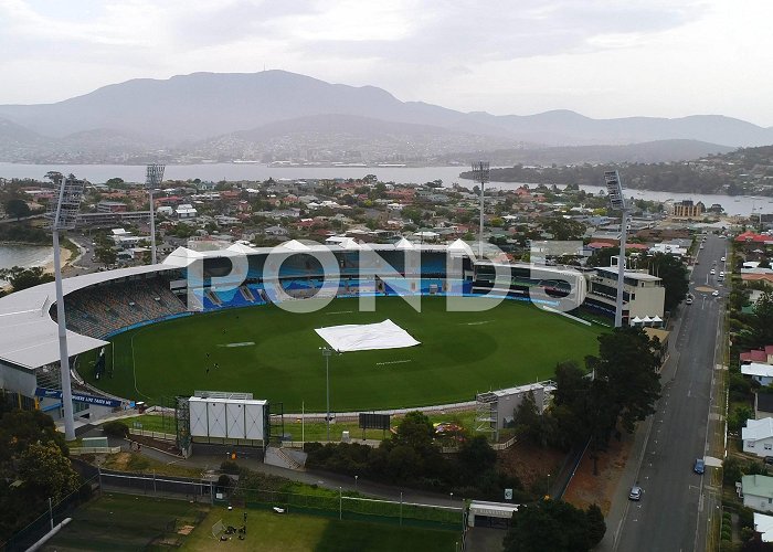Blundstone Arena Blundstone Arena with Hobart in the back... | Stock Video | Pond5 photo