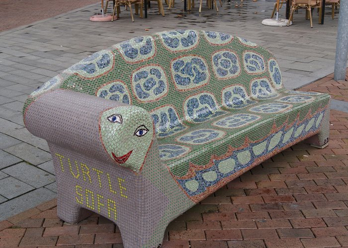Battle of Heiligerlee Turtle sofa, Winschoten | Public art, Chair, Mosaic photo