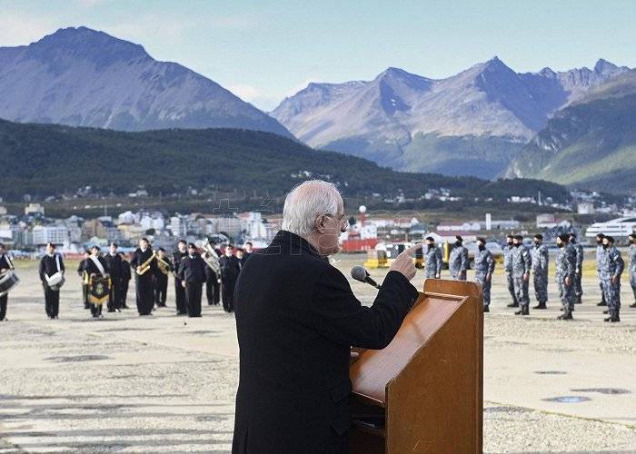 Malvinas Square Founding stone for relocated naval base in Ushuaia with its own ... photo
