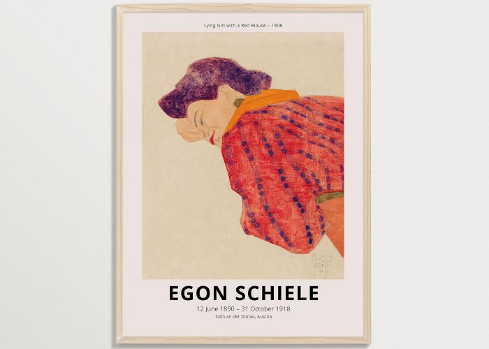 Tulln Exhibition Centre Egon Schiele Exhibition Poster Lying Girl With a Red Blouse ... photo