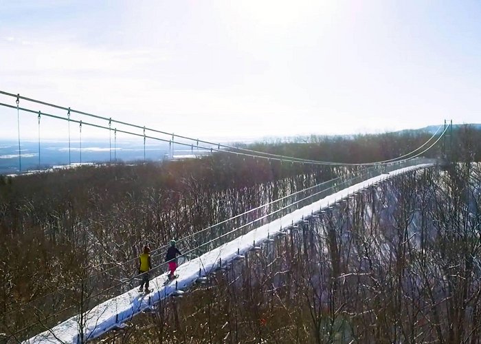 Scenic Caves Nature Adventures You can snowshoe across a suspension bridge with epic views in ... photo