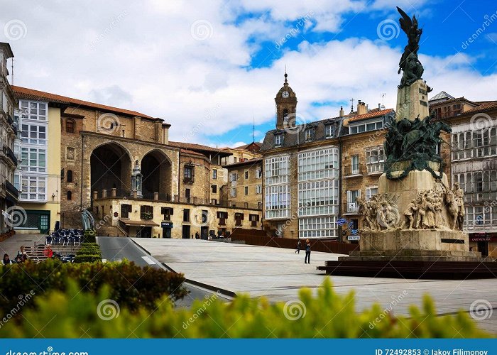 Shopping Day by Day Day View of Virgen Blanca Square. Vitoria-Gasteiz Editorial Stock ... photo