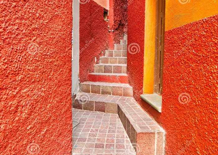 The Alley of the Kiss Romantic Narrow Alley of the Kiss Callejon Del Beso in Guanajuato ... photo