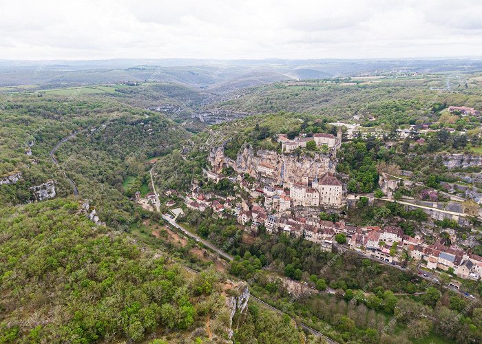 Rocamadour Sanctuary Premium Photo | Aerial view of beautiful village rocamadour in lot ... photo