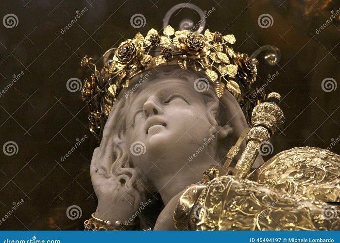 Shrine of Santa Rosalia Statue of Santa Rosalia, Marble and Gold Stock Image - Image of ... photo