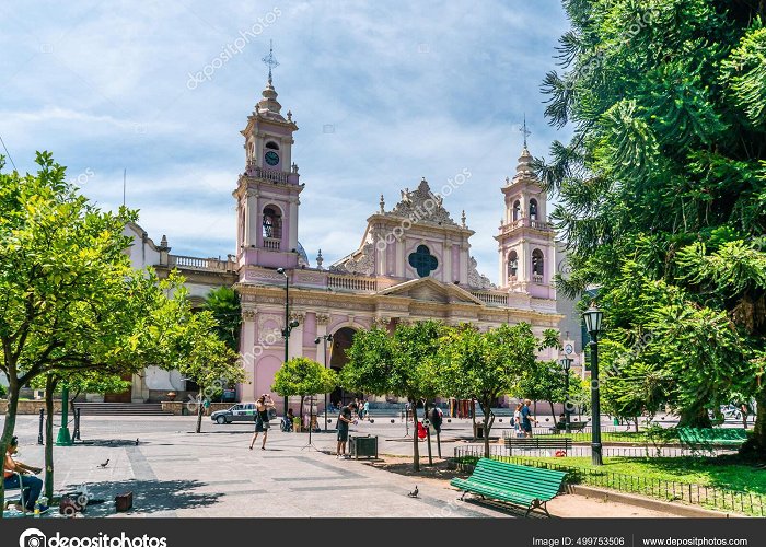City Museum Tourist Locals Passing Catedral Basilica Salta City Park 'Plaza ... photo