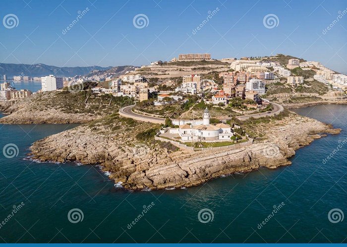 Cullera Lighthouse Cullera Lighthouse Seen from Sea Valencia Spain Stock Image ... photo