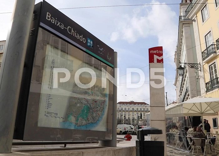 Baixa/Chiado Metro - Chiado Baixa-Chiado metro entrance in the cente... | Stock Video | Pond5 photo