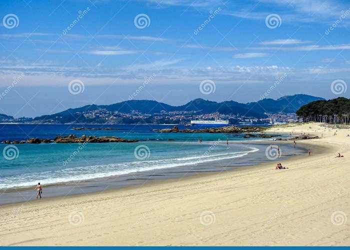 Playa de O Vao Samil Beach Panorama in Vigo, Spain. Editorial Photo - Image of ... photo