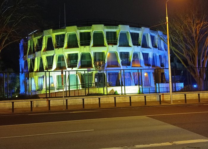 US Embassy Dublin US embassy in Dublin light up in Ukraine's colours to show support ... photo