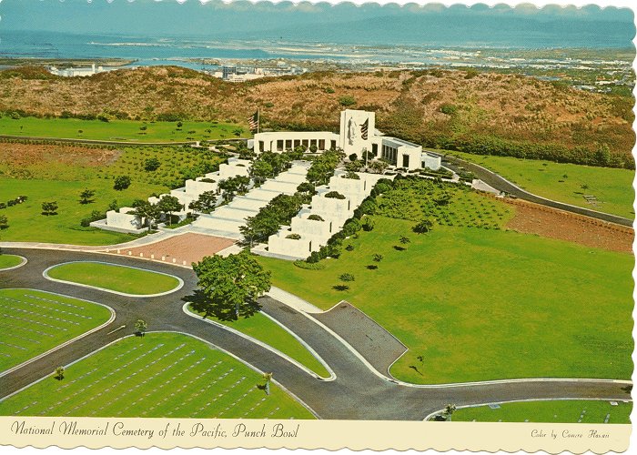 National Memorial Cemetery of the Pacific Punchbowl postcard003 | Cemetery Travel: Your Take-along Guide to ... photo