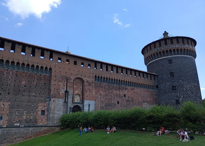 Sforzesco Castle Sforzesco Castle, Milan. I was wondering why the walls have holes ... photo