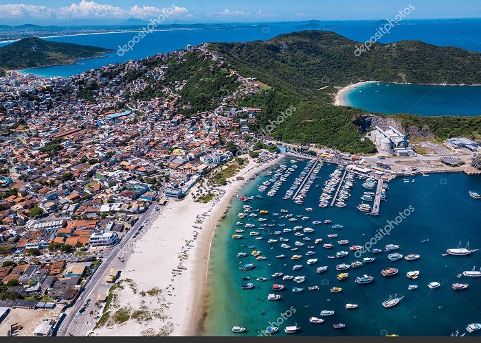 Forno's Port Beautiful city Arraial do Cabo Brazil. Praia dos Anjos. Aerial ... photo