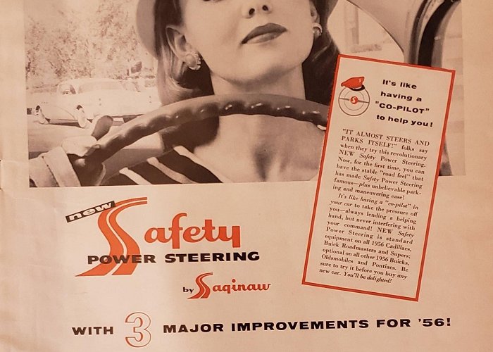 Parking Brabo 1955 SAGINAW Safety Power Steering Car Woman Driver Automotive ... photo