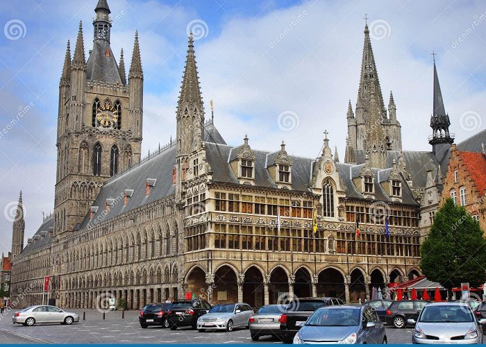 Ypres Town Hall Ypres Town in Belgium stock image. Image of cars, architecture ... photo