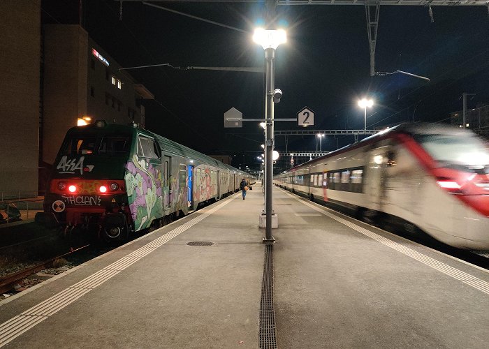 Chiasso Station Swiss and Italian train at the border station Chiasso : r/trains photo