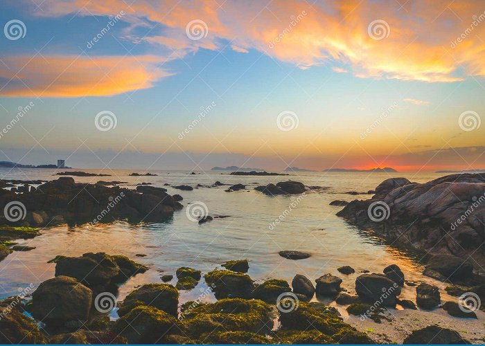 Samil Beach Samil Sunset - Vigo - Spain Stock Image - Image of city, island ... photo
