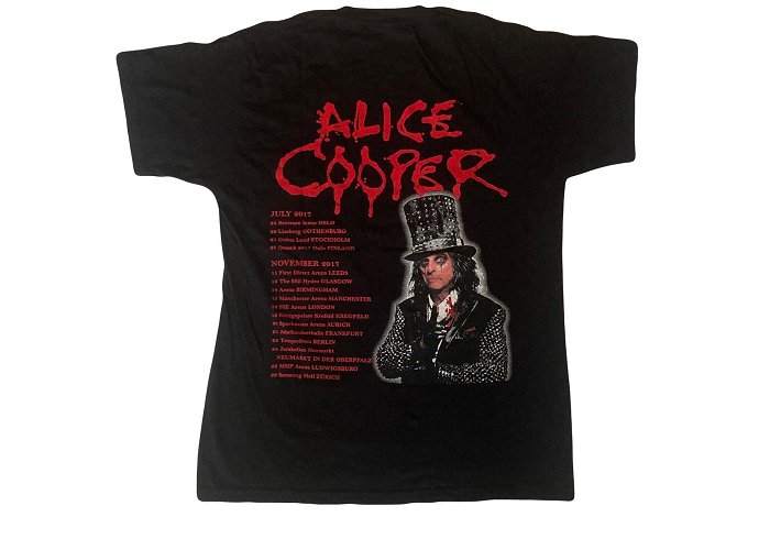 MHP Arena Ludwigsburg Alice Cooper Heavy Metal Rock 2017 Tour T Shirt With Dates on Back ... photo
