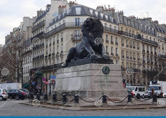 Place Denfert-Rochereau Lion Statue at Denfert Rochereau Square in Paris Editorial Photo ... photo