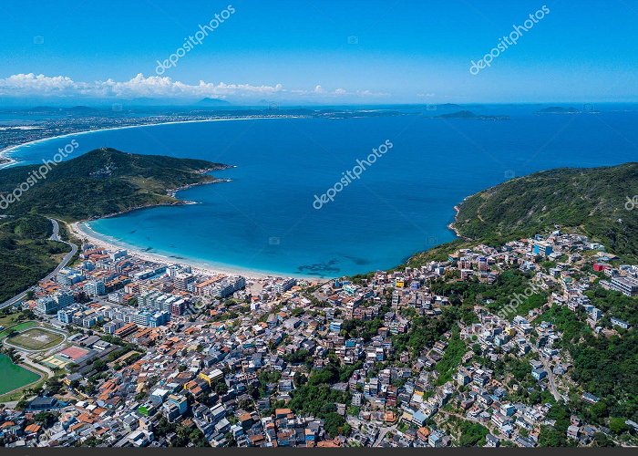 Atalaia View Brazilian city with beautiful nature. Ocean and mountains. Arraial ... photo