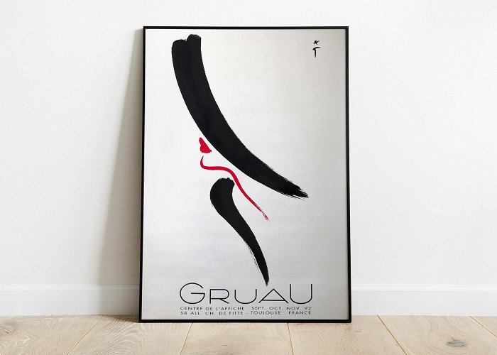 Centre de l'Affiche Exhibition Poster for Legendary Fashion Illustrator Rene Gruau in ... photo