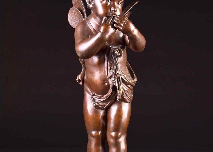 Victor Rousseau Larg bronze Winged Cherub - Victor Rousseau (1865-1954) : AnticSwiss photo
