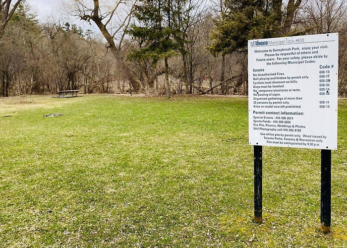 Sunnybrook Park Park sign basically prohibiting fun of any kind is the most ... photo