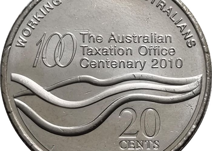 Australian Taxation Office 20 Cents - Elizabeth II (4th Portrait - Centenary of the Taxation ... photo