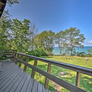 Lake-View Home Deck, Grill And Fire Pit In Brocton Exterior photo