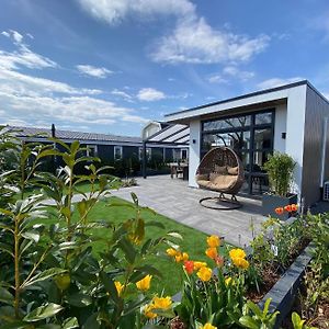 Luxus Cube Ferienhaus Chalet Am See Mit Schwimmbad In Lathum Nl Villa Exterior photo